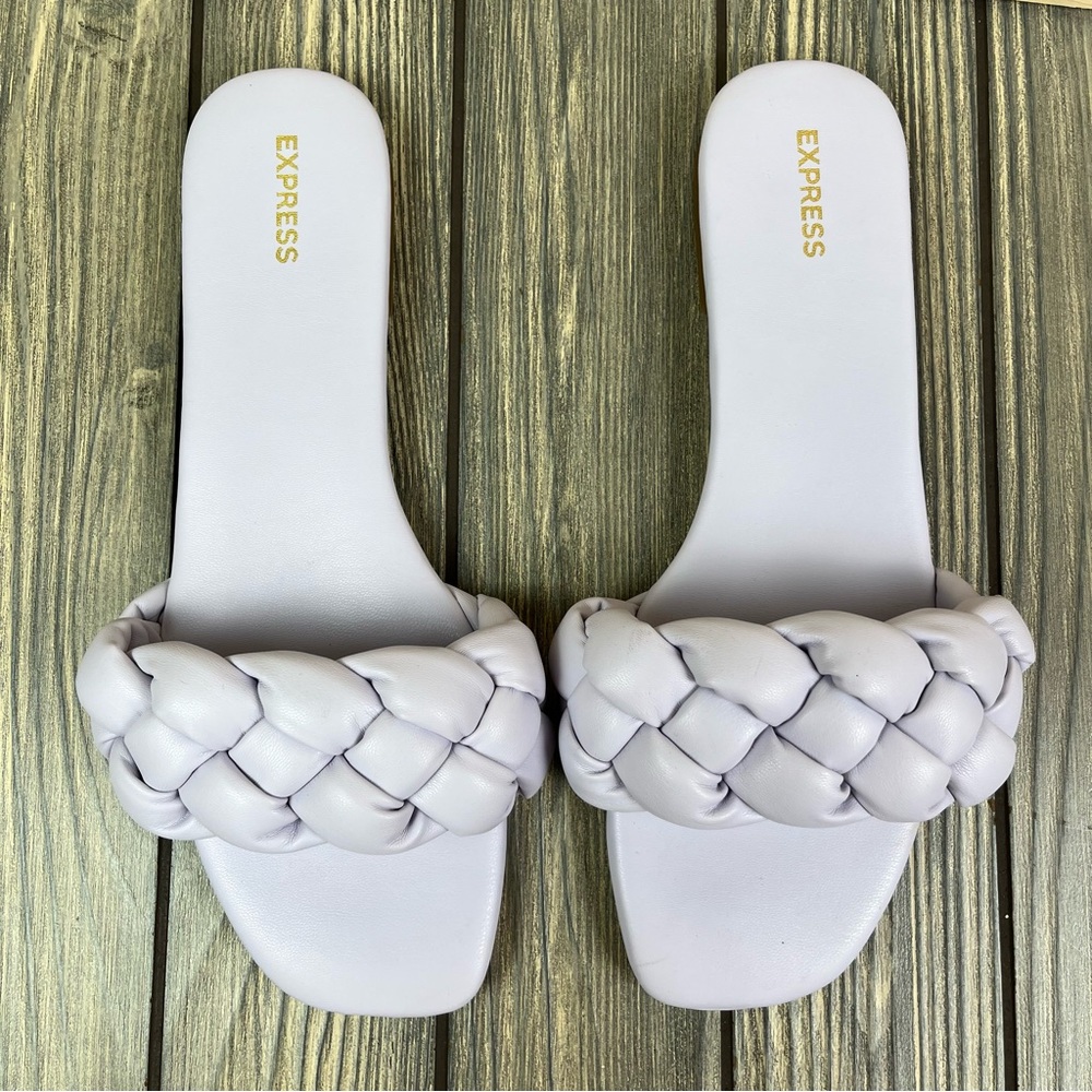 Express Braided One Band Sandals Lilac Purple Women's Size 9.5 - Picture 3 of 8